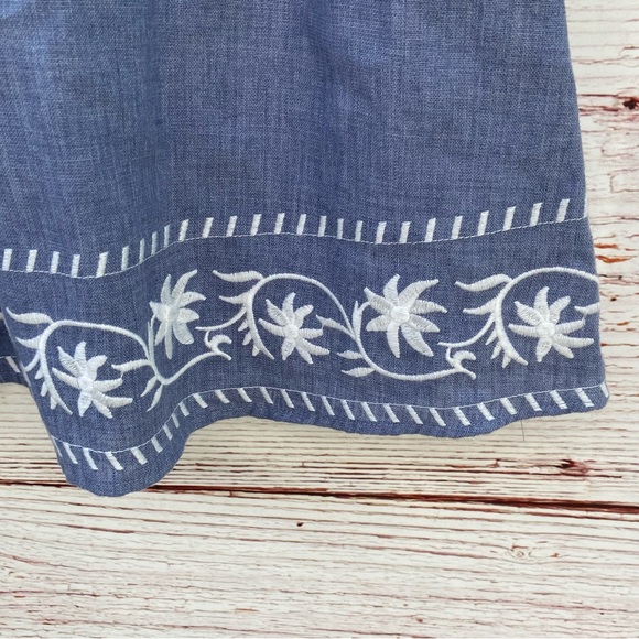 NWT Zara Blue Chambray Embroidered Tent Mini Dress Sz S - Picture 14 of 16